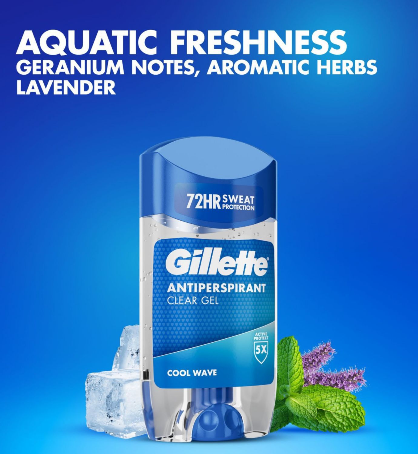 Gillette antiperspirant Cool Wave 70ml, imported from the UK