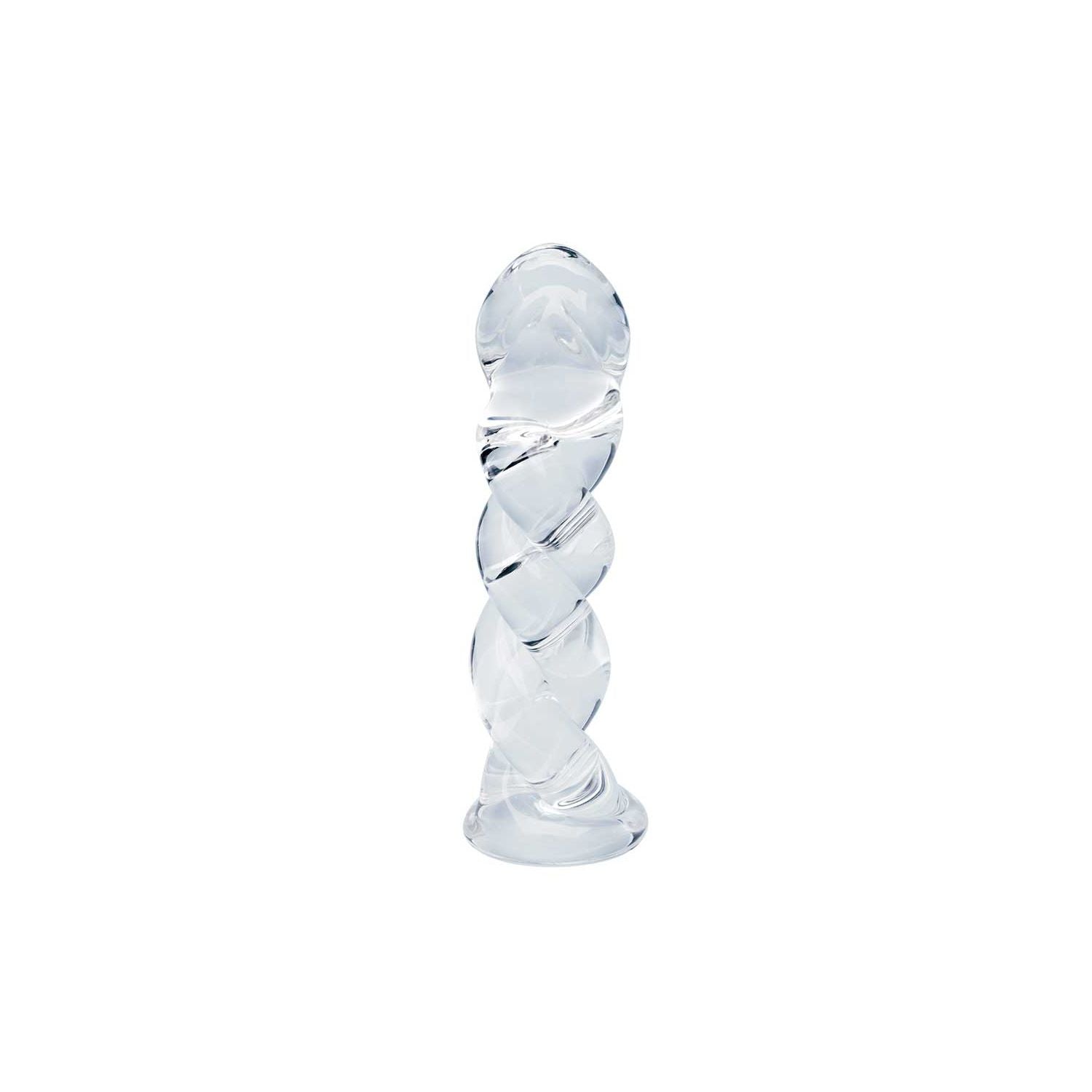 Clarity Seraphic Braid glass dildo 145mm, imported from the UK