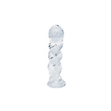 Clarity Seraphic Braid glass dildo 145mm, imported from the UK