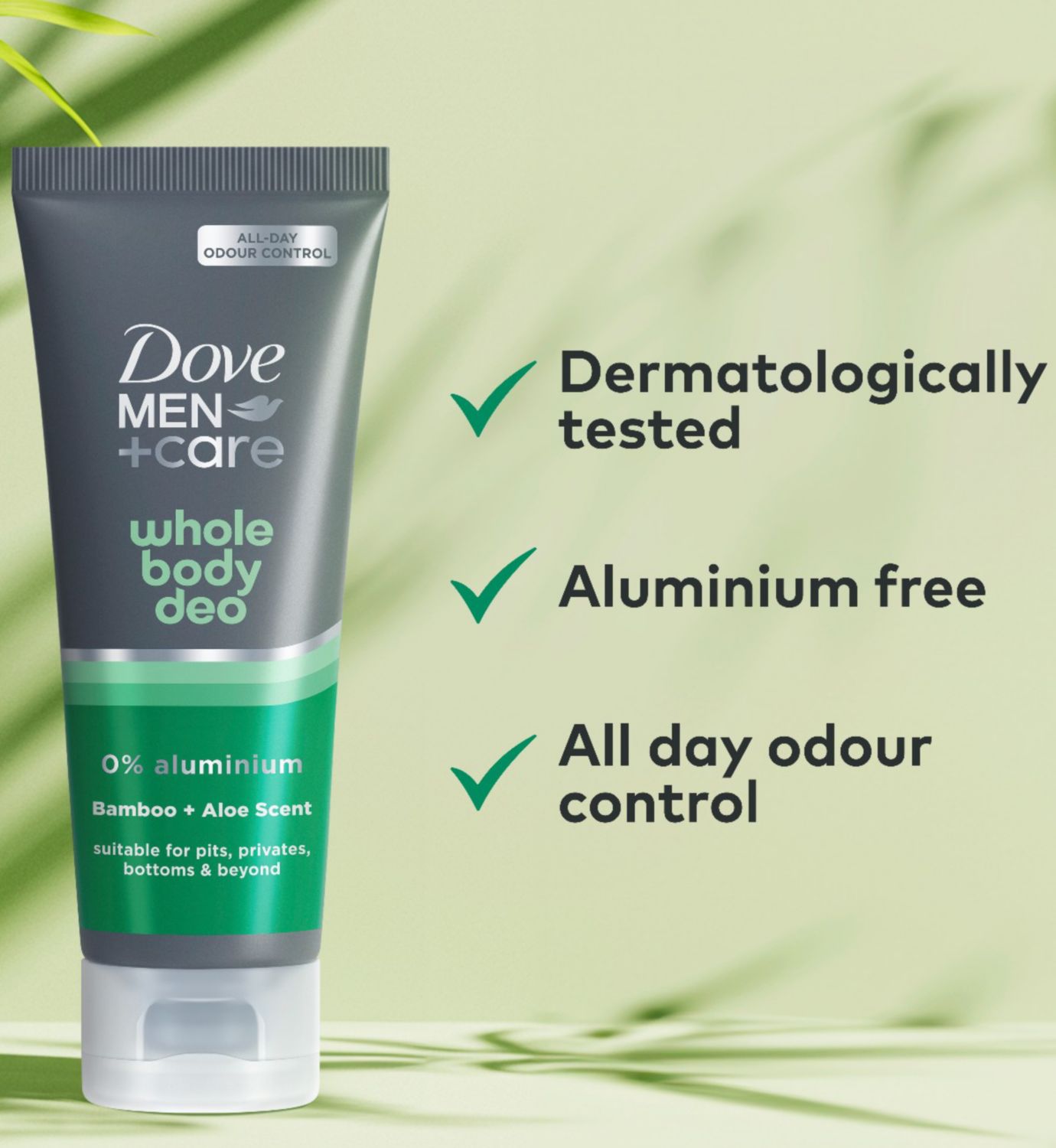 Dove Men+Care Bamboo & Aloe deodorant cream 75ml, imported from the UK