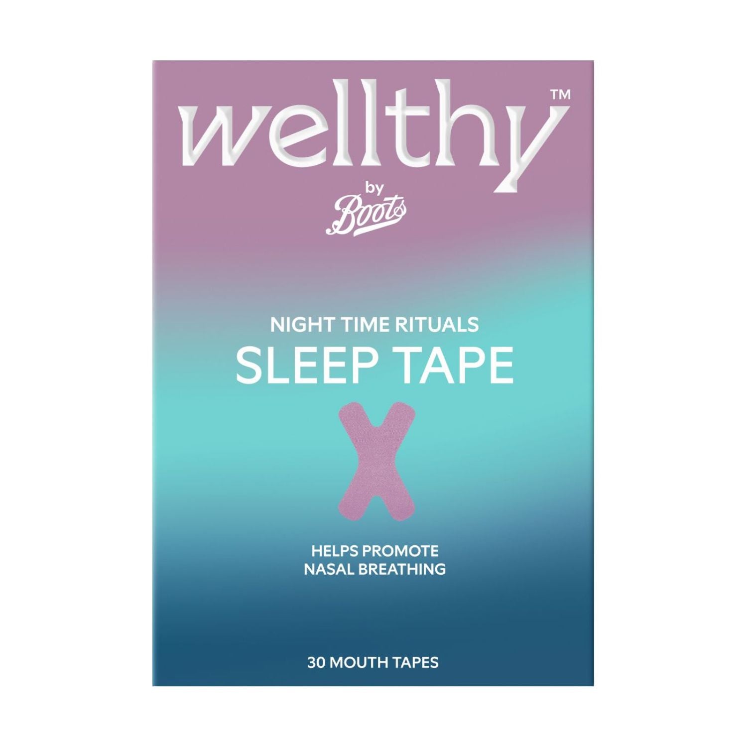 Wellthy by Boots Night Time Rituals Sleep Tape 30 count, UK version