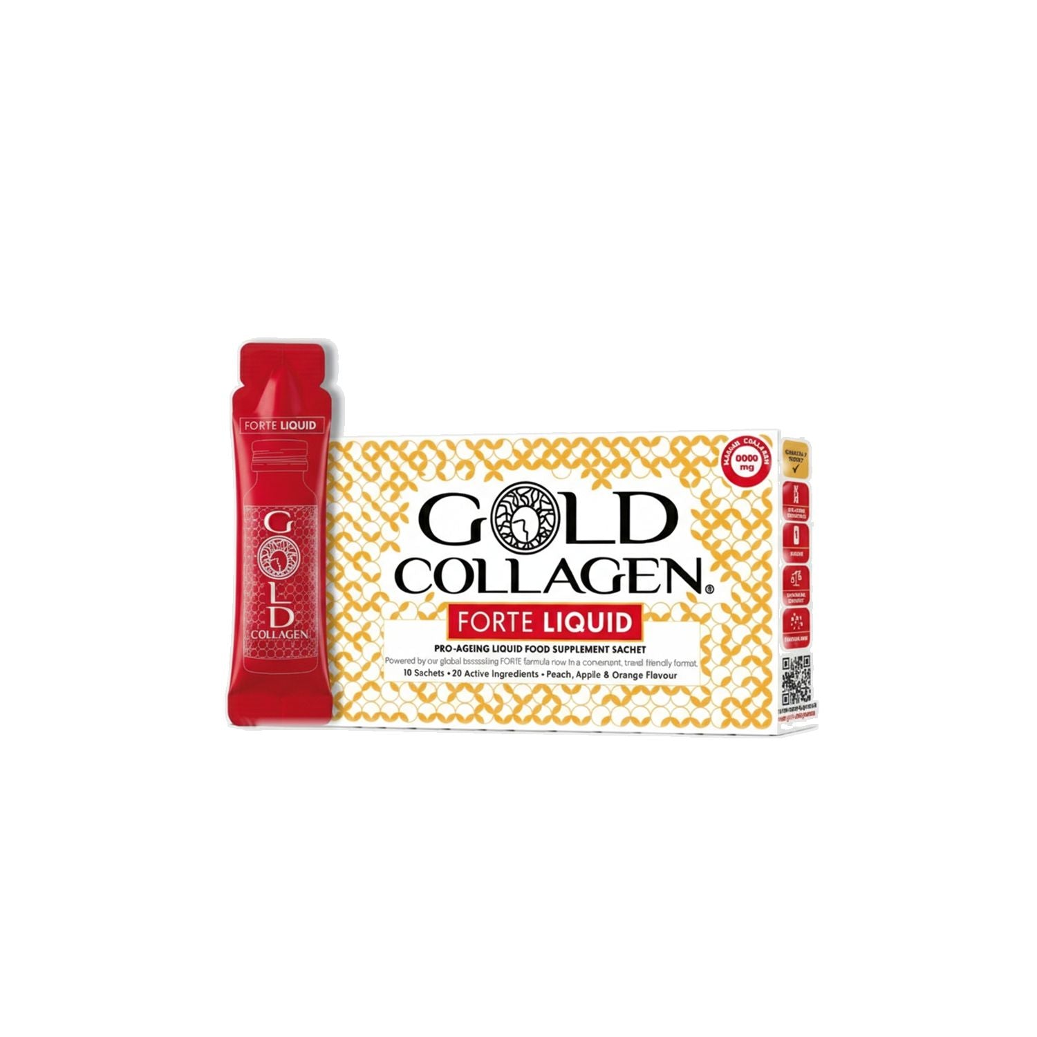 Gold Collagen Forte Liquid supplement sachets, UK version
