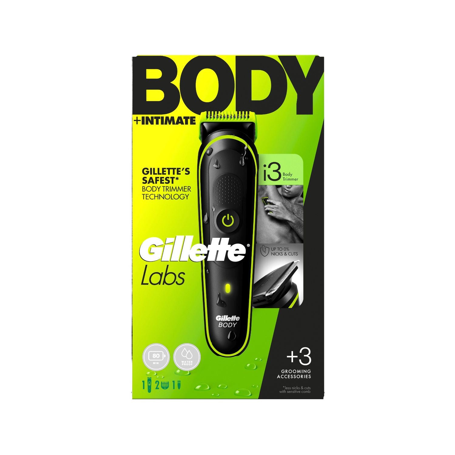 Gillette Labs i3 body trimmer with SkinFirst technology (British brand)