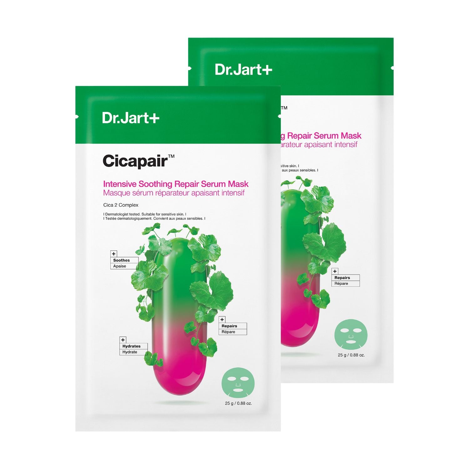 Dr Jart+ Cicapair Intensive Soothing Repair Serum Mask Duo, imported from the UK