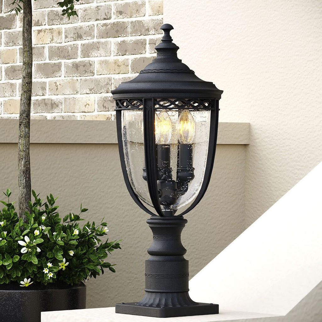 Feiss English Bridle 3 Light Exterior Pedestal Lantern