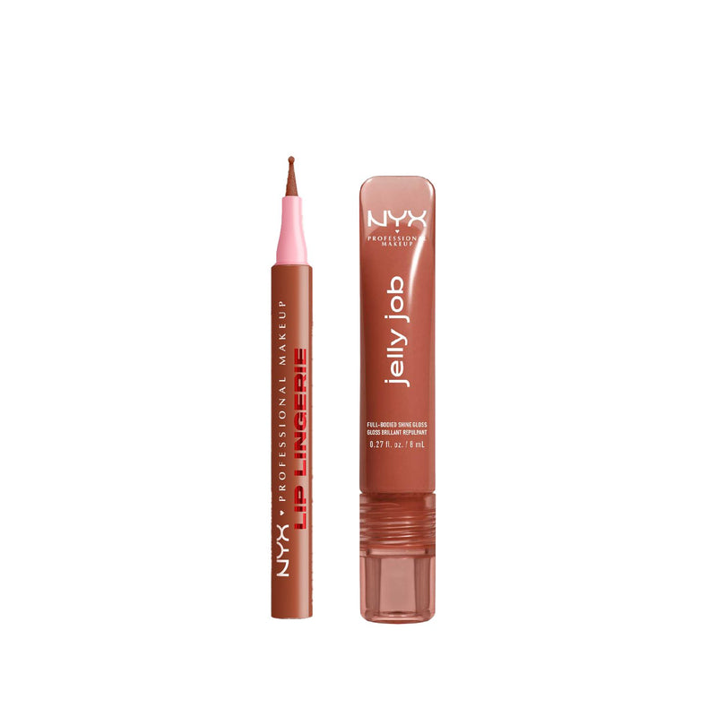 NYX lip liner and gloss duo bundle Naughty Nude Toast N Jelly - British product