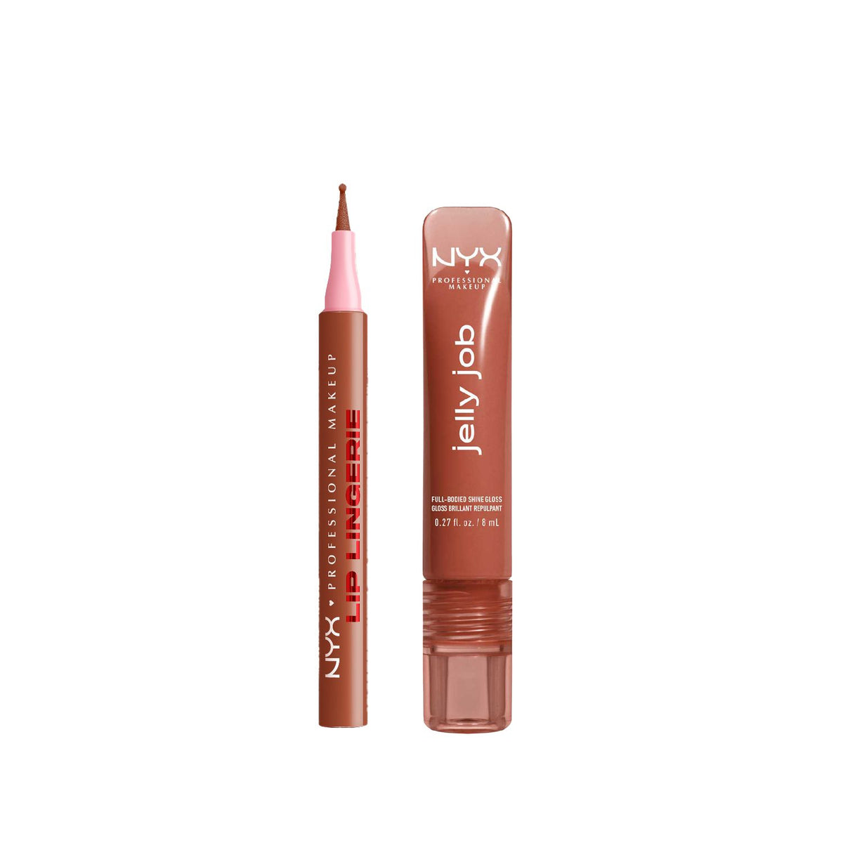 NYX lip liner and gloss duo bundle Naughty Nude Toast N Jelly - British product