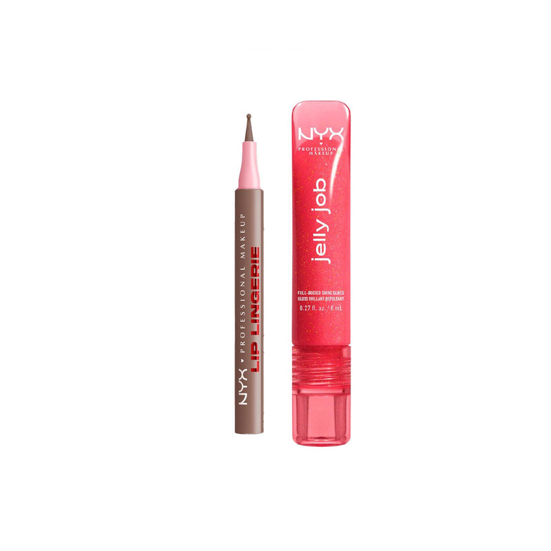 NYX Lip Lingerie stain and Jelly Job gloss duo, UK version