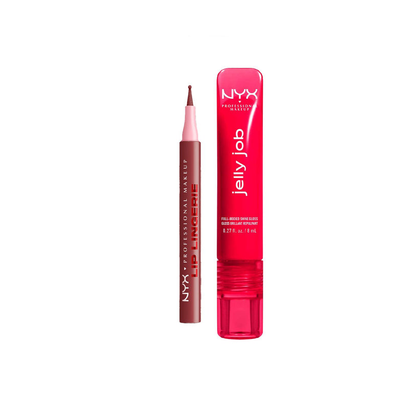 NYX Lip Lingerie liner and Jelly Job gloss duo - British product
