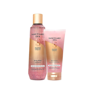 Boots Sanctuary Spa Lily & Rose Collection Body Wash & Body Scrub Bundle- Buy online at McGrocer