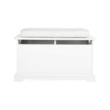 CuddleCo Beaumont storage box with cushion in white (British brand)