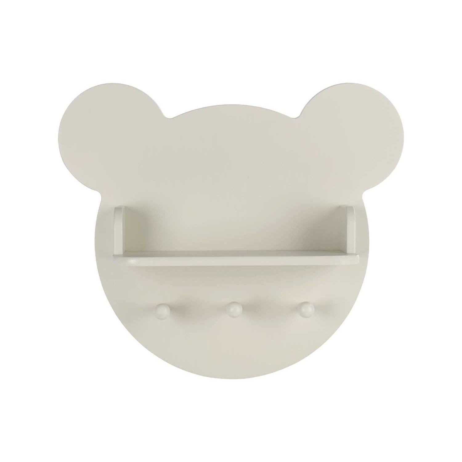 CuddleCo Bear Shelf in Pebble wall-mounted children's storage, UK version