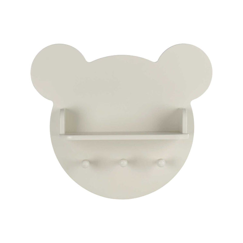 CuddleCo Bear Shelf in Pebble wall-mounted children's storage, UK version