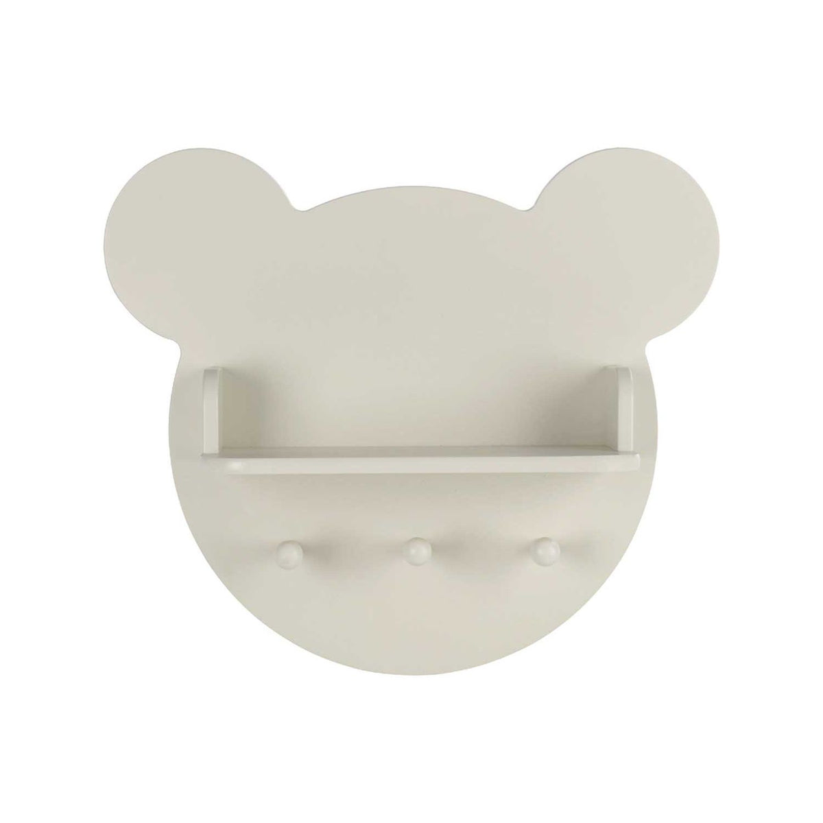 CuddleCo Bear Shelf in Pebble wall-mounted children's storage, UK version
