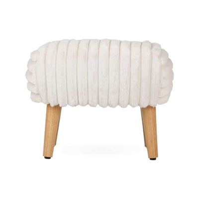 Boots CuddleCo Etta Cream Faux Fur Foot Stool- Buy online at McGrocer