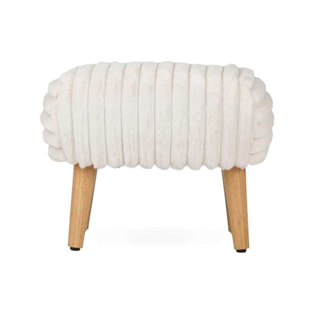 CuddleCo cream faux fur foot stool 46x35x35cm (British brand)