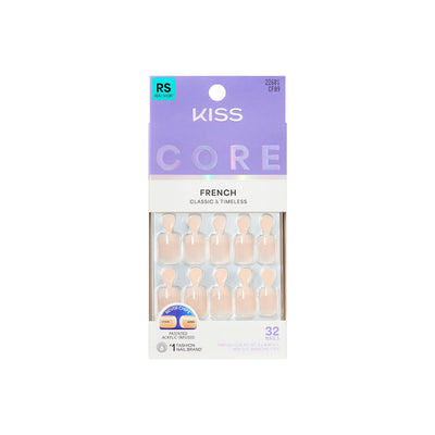 Boots Kiss Core French Press On Nails Your Moment White Short Squoval 32 Count- Buy online at McGrocer