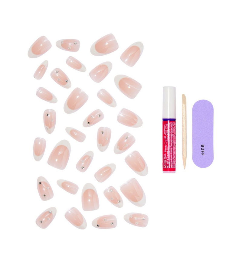 KISS press on nails almond jewel 32 count, imported from the UK