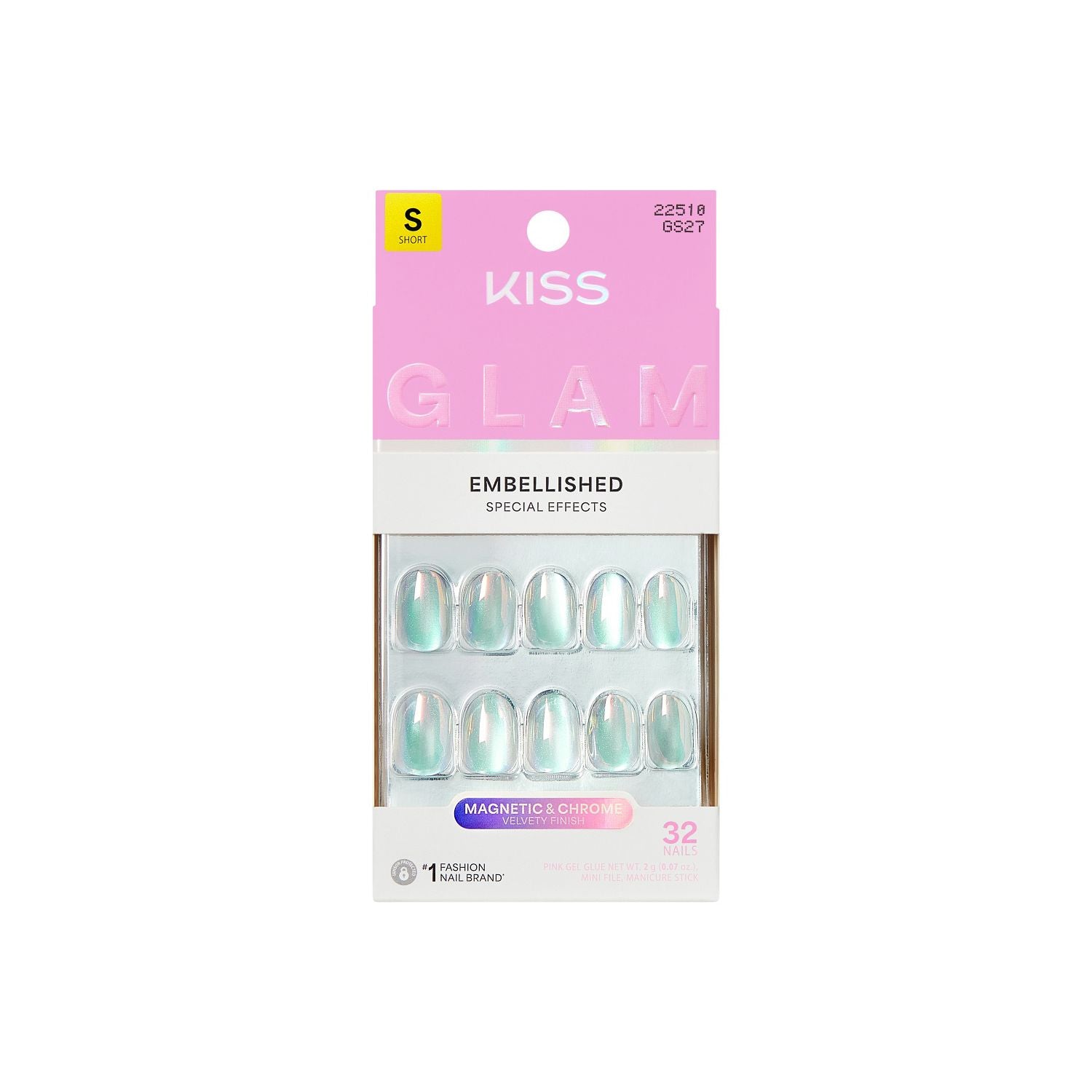 KISS press on nails Celestique blue 32 count (British brand)