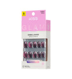 KISS Glam Shimmer Nails purple short round (British brand)