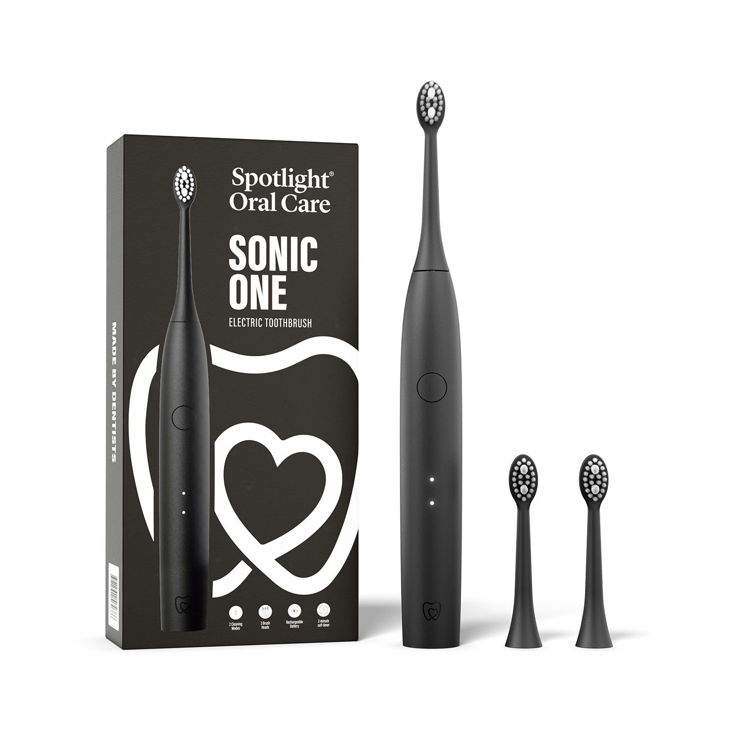 Spotlight Oral Care Sonic One toothbrush in black, imported from the UK