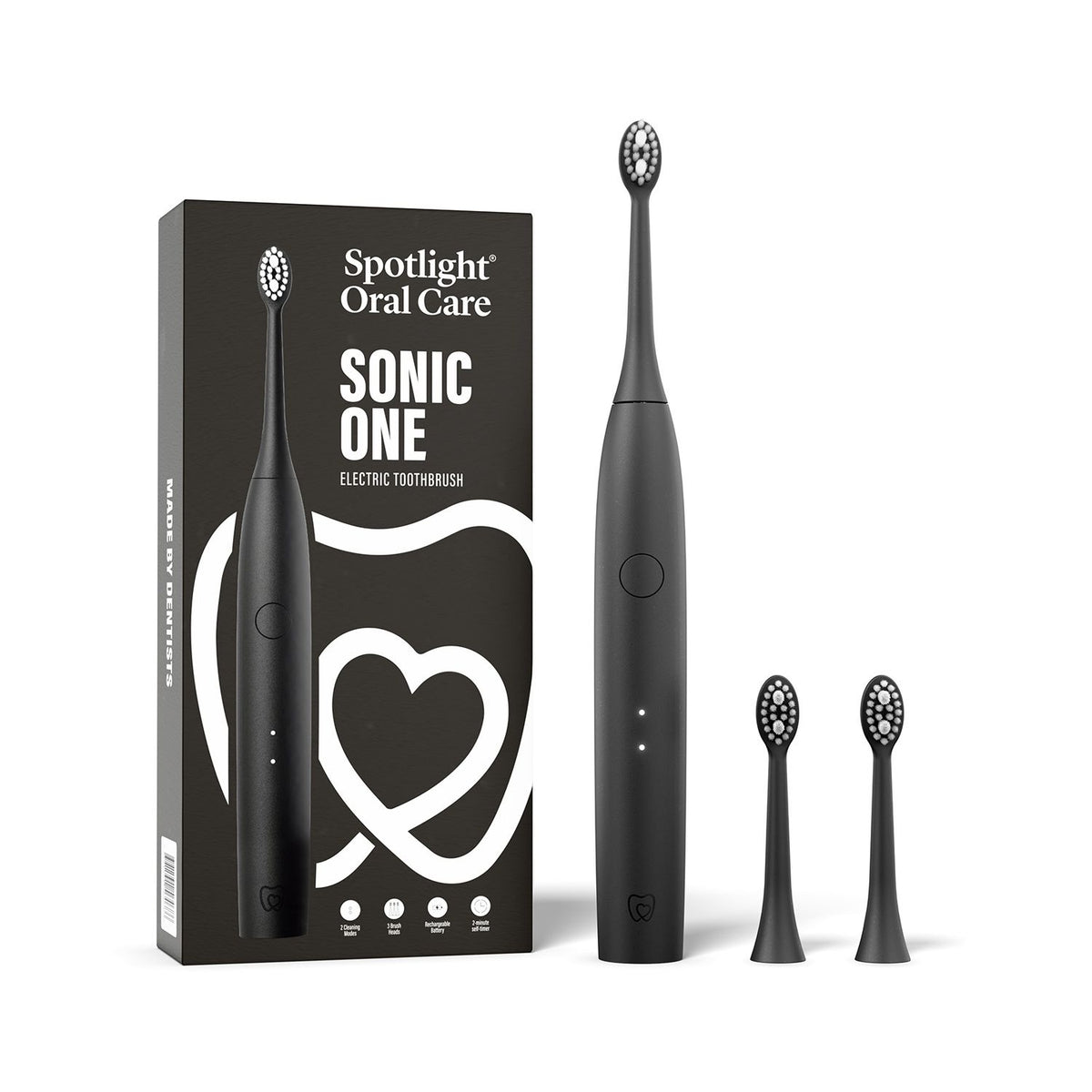 Spotlight Oral Care Sonic One toothbrush in black, imported from the UK