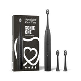 Spotlight Oral Care Sonic One toothbrush in black, imported from the UK