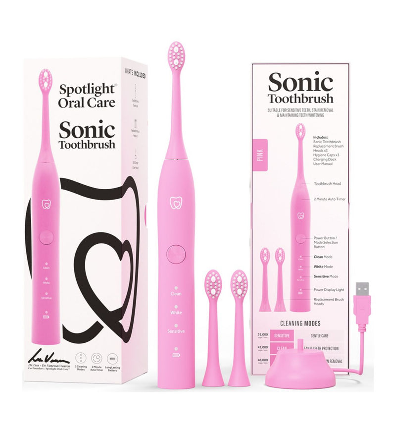 Spotlight Oral Care Sonic Toothbrush Hot Pink, imported from the UK