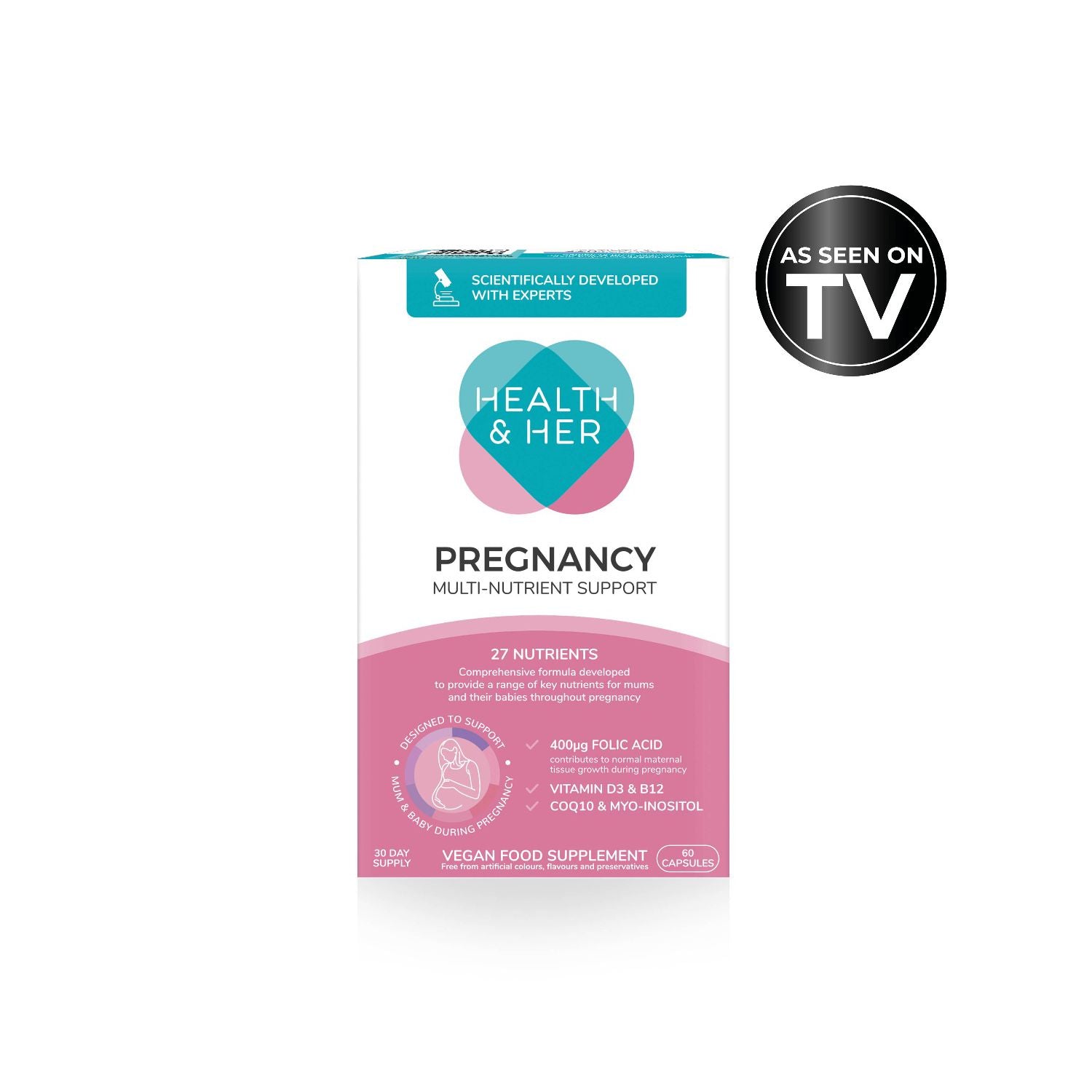 Health & Her Pregnancy Multi-Nutrient Support 60 capsules, UK version