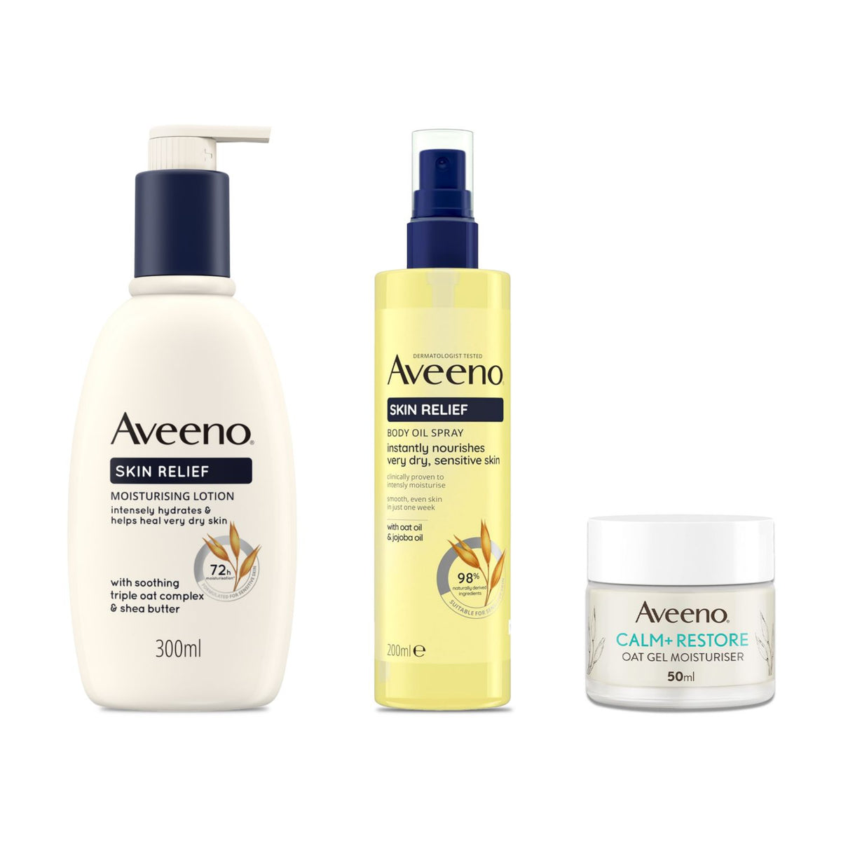 Aveeno Calm & Restore skincare bundle, UK version