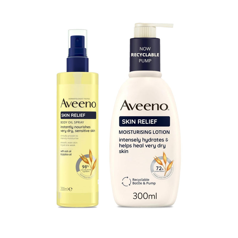 Aveeno Skin Relief body oil spray and lotion duo 200ml and 300ml - British product