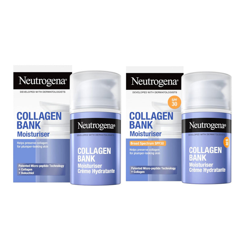 Neutrogena Collagen Bank moisturiser duo with SPF30 day cream 50ml (British brand)