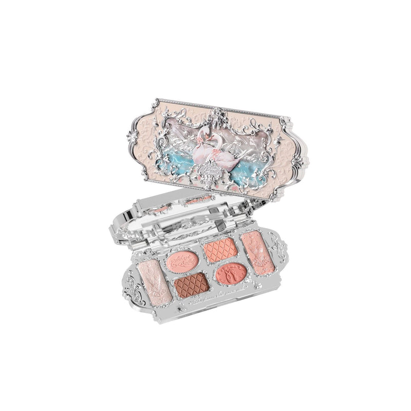 Flower Knows White Swan six-colour makeup palette warm neutrals (British brand)