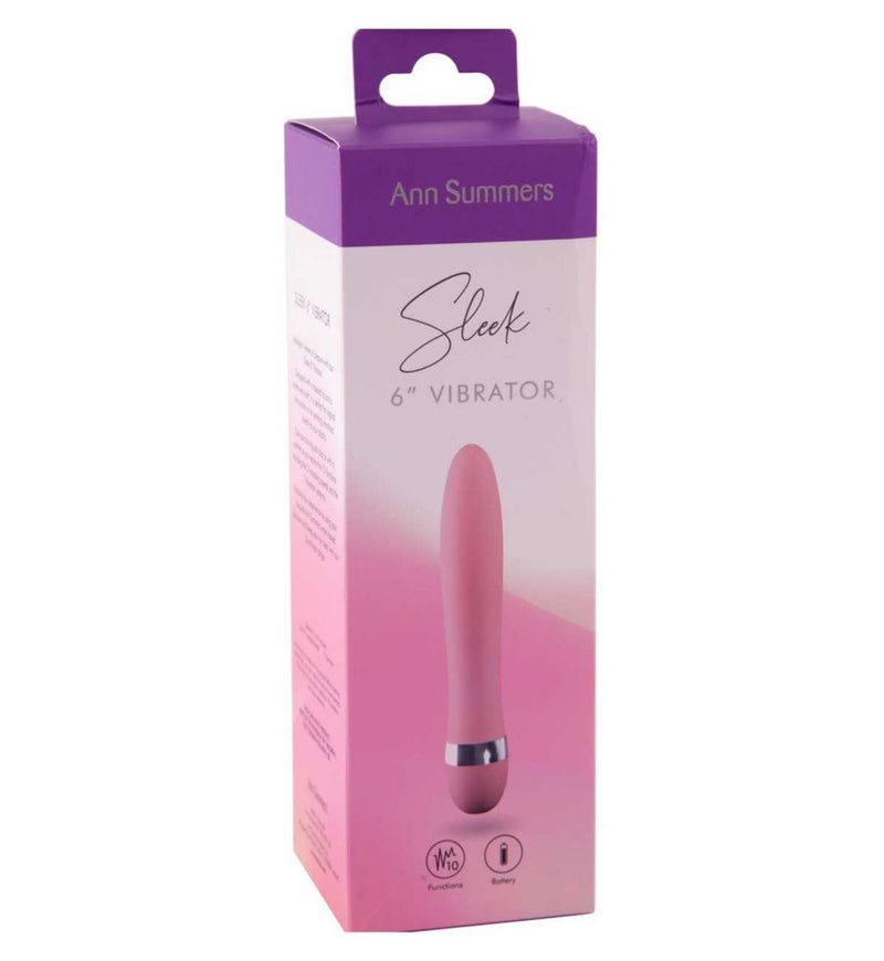 Ann Summers Sleek 6 Inch Vibrator in Pink, imported from the UK