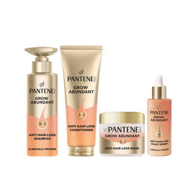 Boots Pantene Grow Abundant Hair Care Bundle with Shampoo, Conditioner, Mask and Leave in Treatment- Buy online at McGrocer