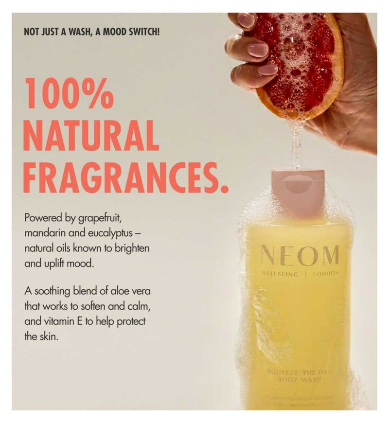 NEOM Wellbeing Squeeze the Day body wash 50ml, UK version