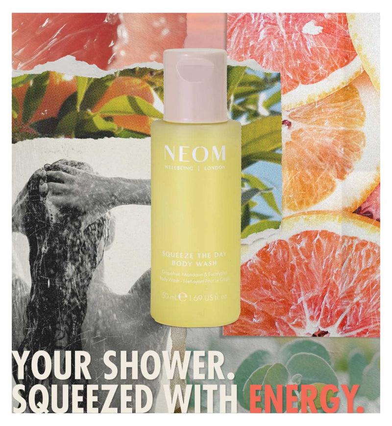 NEOM Wellbeing Squeeze the Day body wash 50ml, UK version