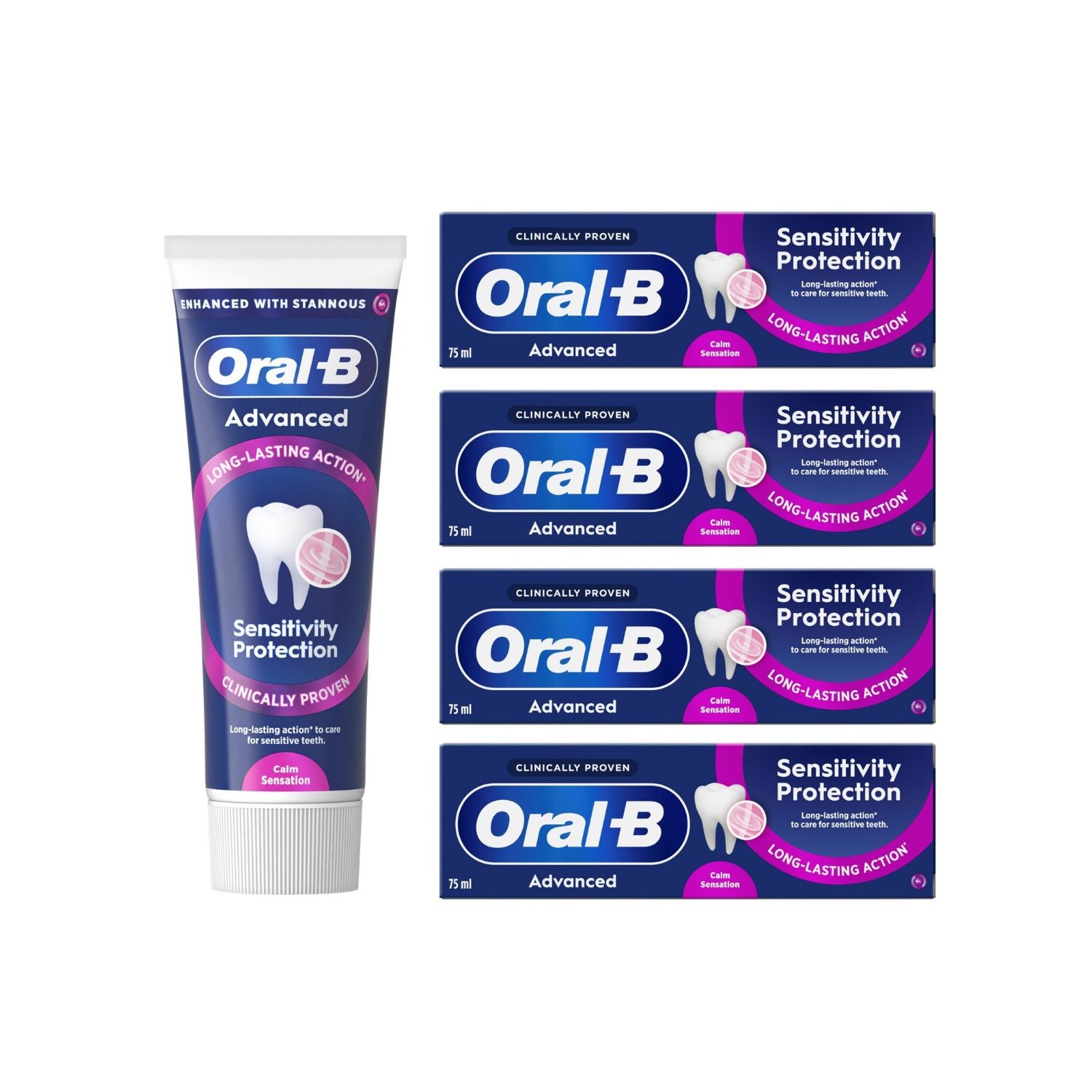 Oral B Advanced Sensitive Toothpaste 75ml bundle, imported from the UK