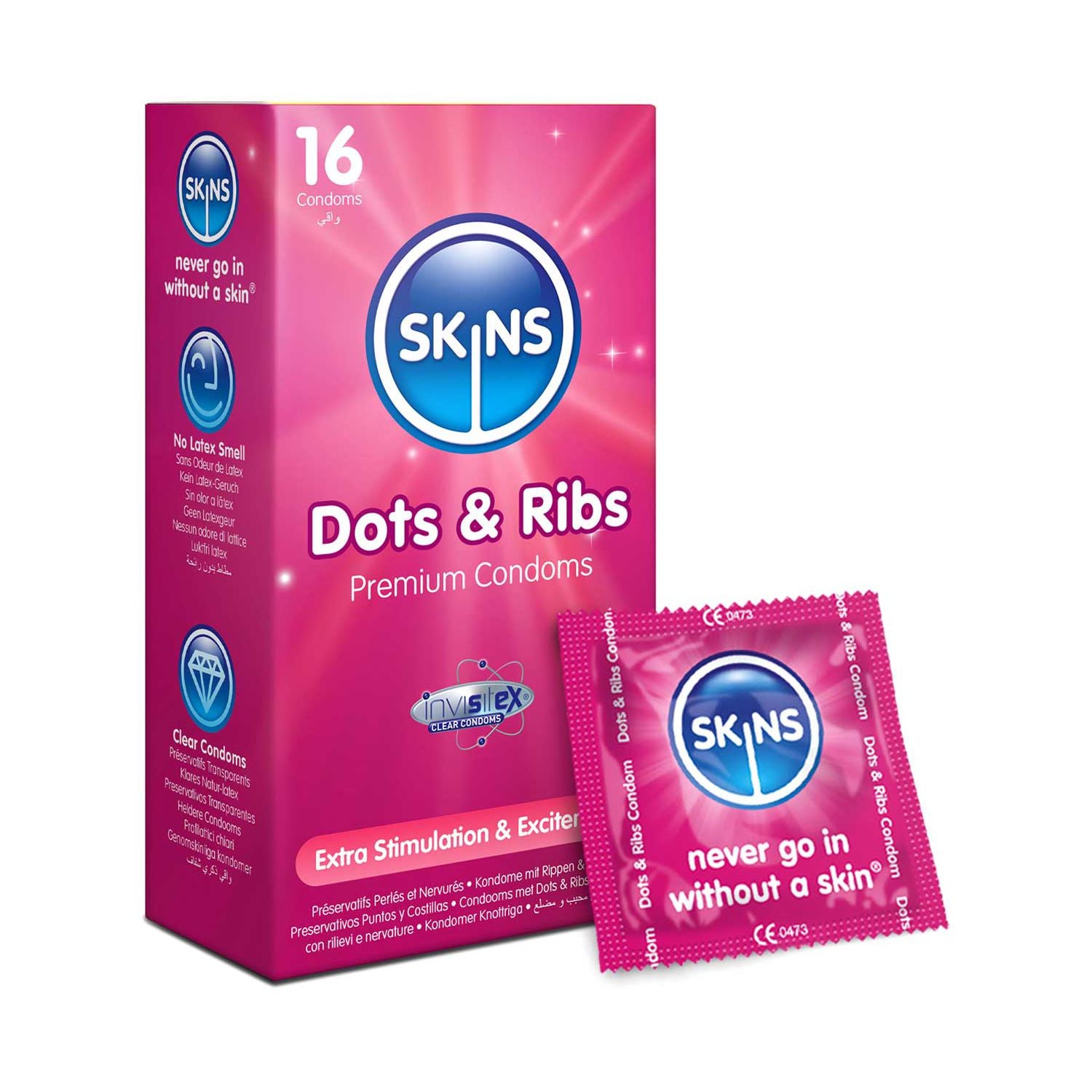 Skins Dots and Ribs condoms duo pack 32s (British brand)