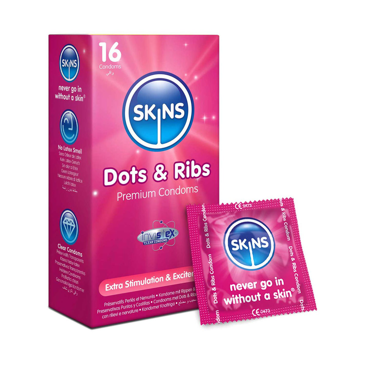 Skins Dots and Ribs condoms duo pack 32s (British brand)