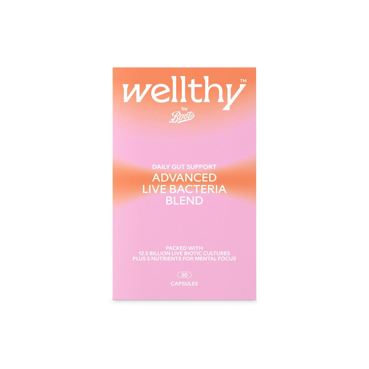 Wellthy by Boots daily gut support probiotic capsules 30, UK version