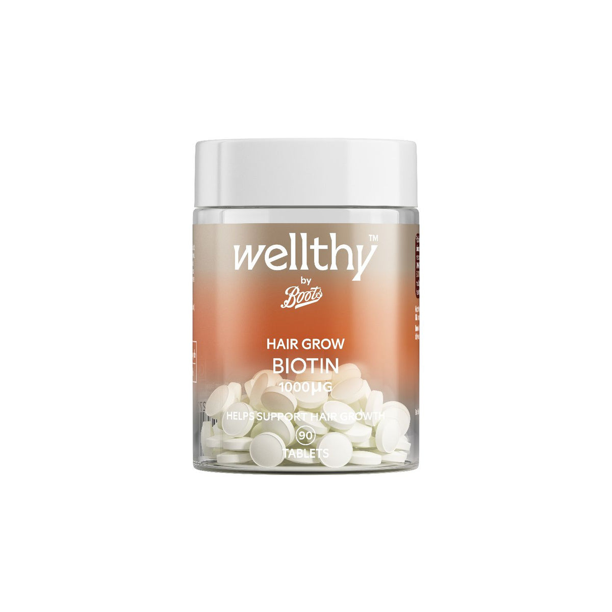 Wellthy Boots hair growth biotin supplement 1000µg 90 tablets (British brand)