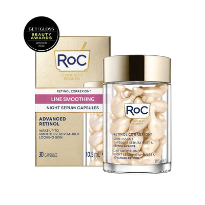 Boots RoC Retinol Correxion Line Smoothing Night Serum Capsules 10.5ml- Buy online at McGrocer