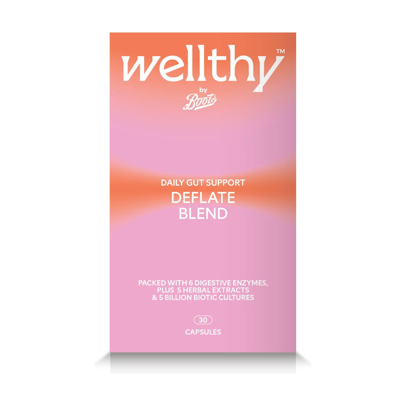 Wellthy by Boots Deflate Blend digestive capsules 30 capsules - British product
