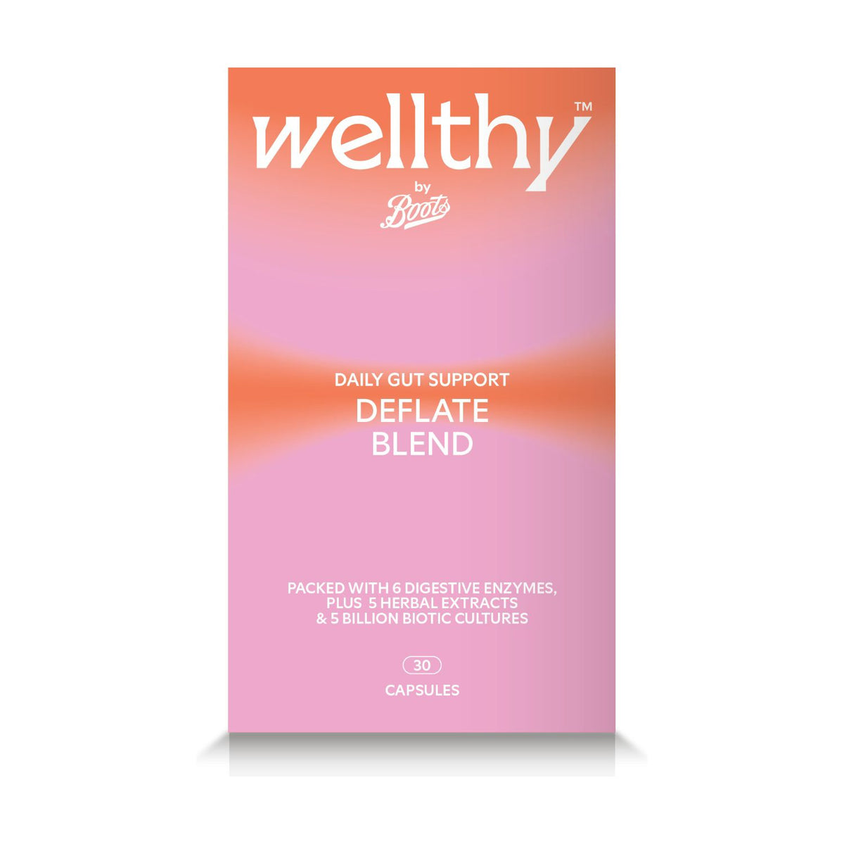 Wellthy by Boots Deflate Blend digestive capsules 30 capsules - British product