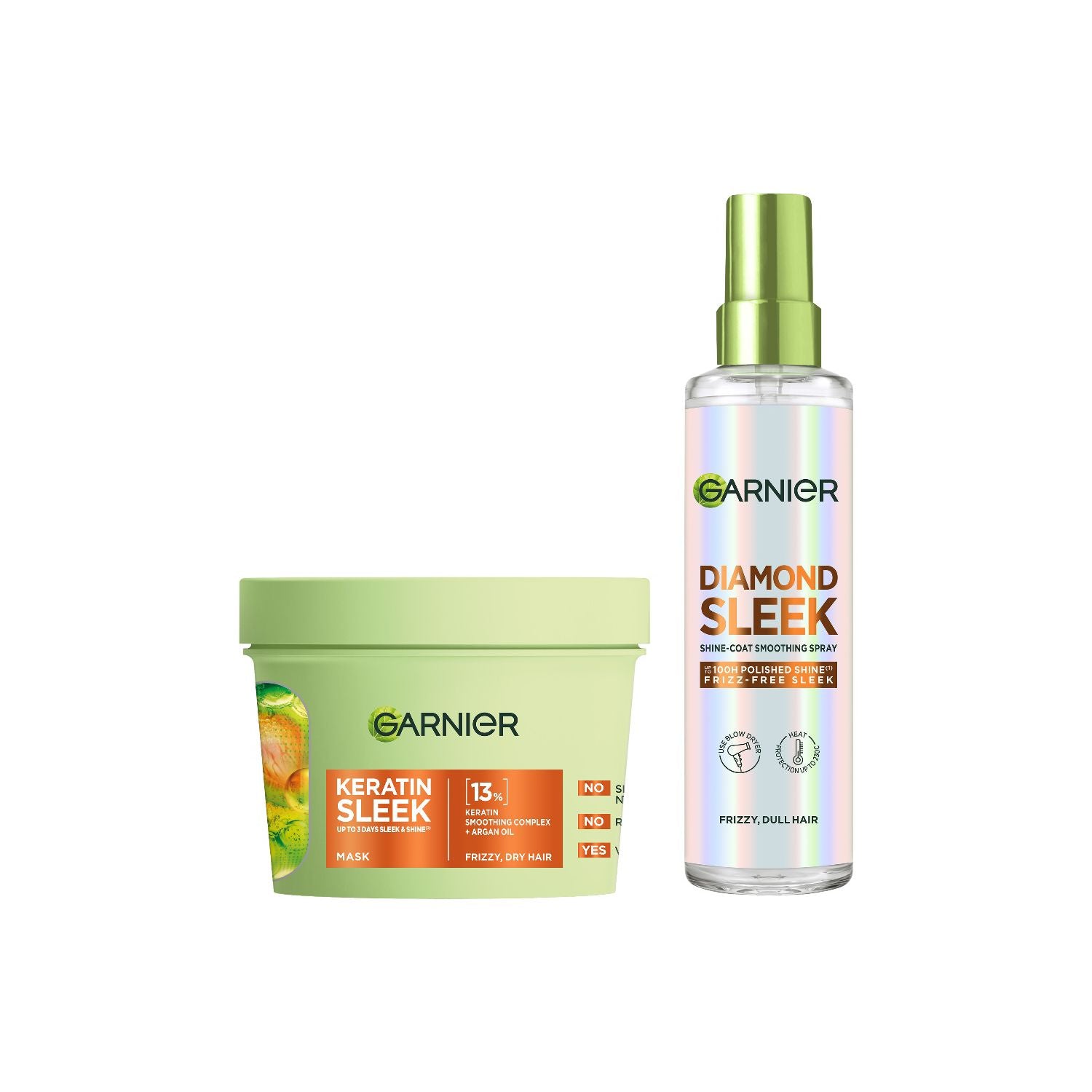 Garnier Keratin Sleek hair treatment bundle - British product