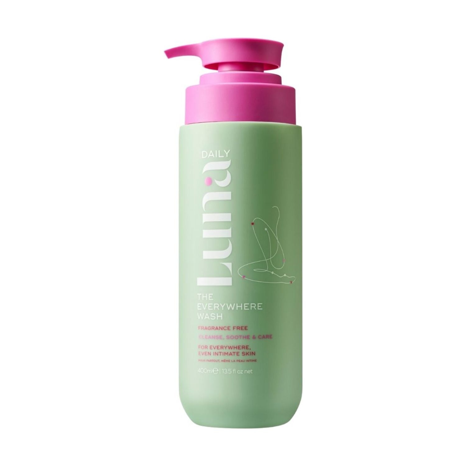 Luna Daily fragrance-free everywhere wash 400ml, UK version