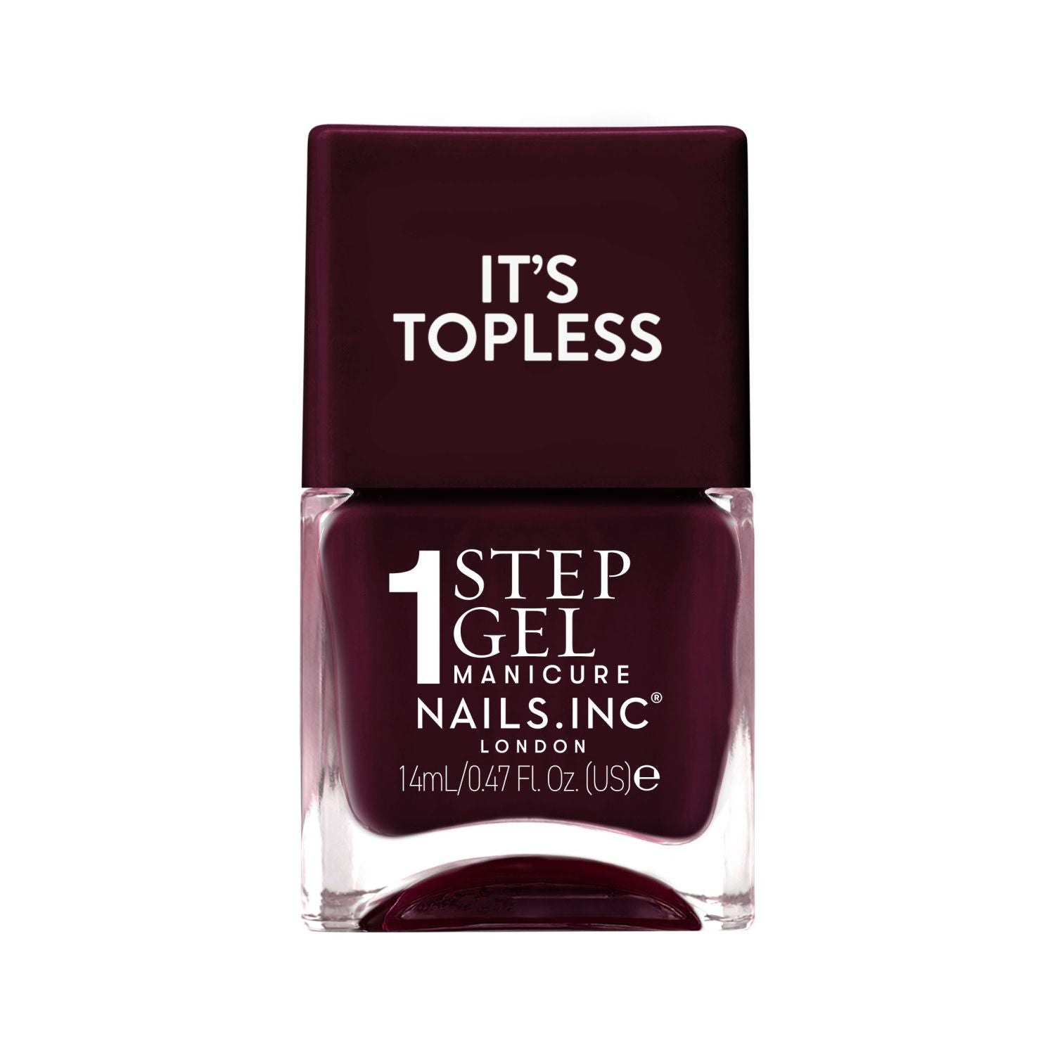 Nails.INC Topless gel polish Billie burgundy 14ml (British brand)