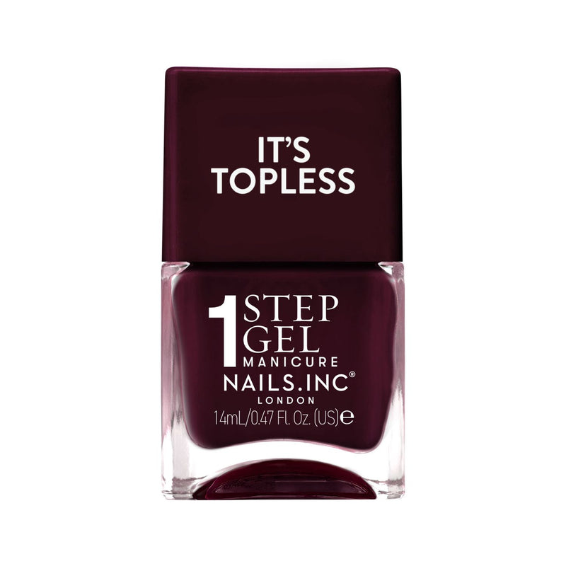 Nails.INC Topless gel polish Billie burgundy 14ml (British brand)