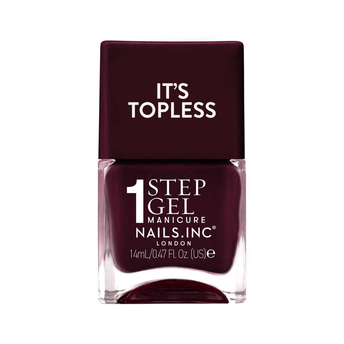 Nails.INC Topless gel polish Billie burgundy 14ml (British brand)
